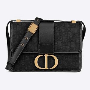 Replica Dior Women 30 Montaigne Bag Black Dior Oblique Jacquard 2