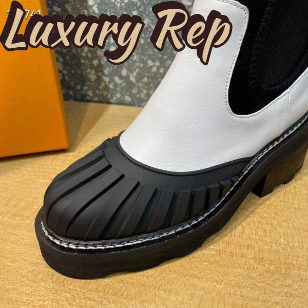Replica Louis Vuitton Women LV Ruby Flat Ranger Boot White Calf Leather Rubber Outsole 9
