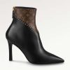 Replica Louis Vuitton Women LV Snowdrop Flat Ankle Boot Brown Suede Calf Leather Shearling Wool 10