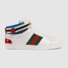 Replica Gucci Unisex Ace Leather Sneaker White Leather with Green Crocodile Detail 12