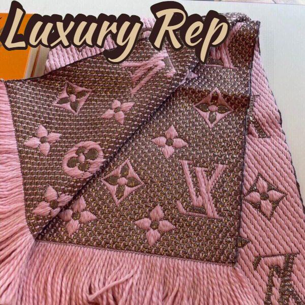 Replica Louis Vuitton LV Women Logomania Scarf Ecru White Allover Monogram Pattern 5