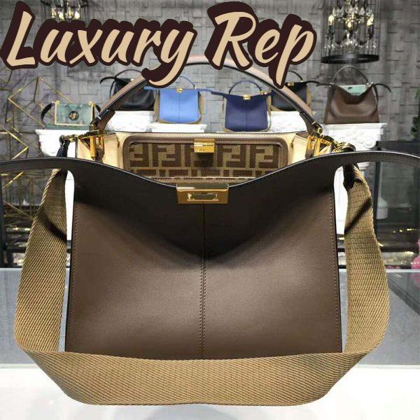 Replica Fendi Women Peekaboo X-Lite Regular Leather Bag 3
