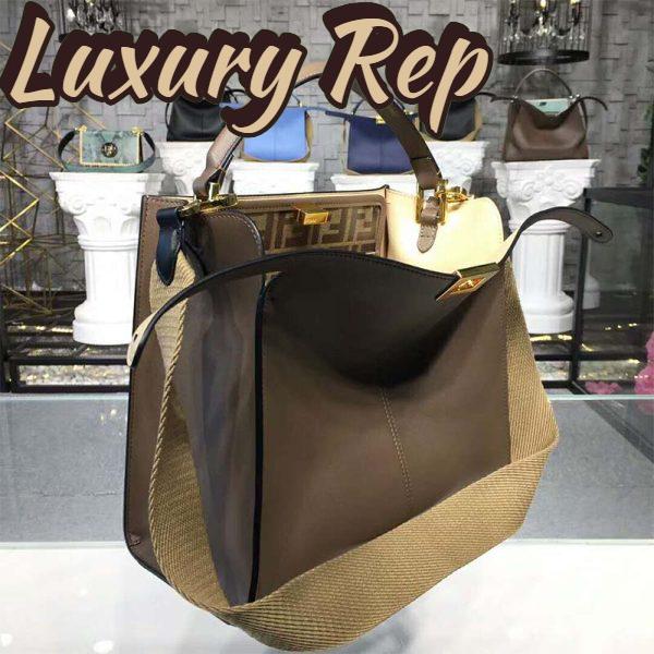 Replica Fendi Women Peekaboo X-Lite Regular Leather Bag 4