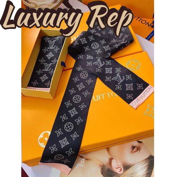 Replica Louis Vuitton Women LV Mahina Flight Mode Classic Bandeau Black Silk Inkjet Monogram 8