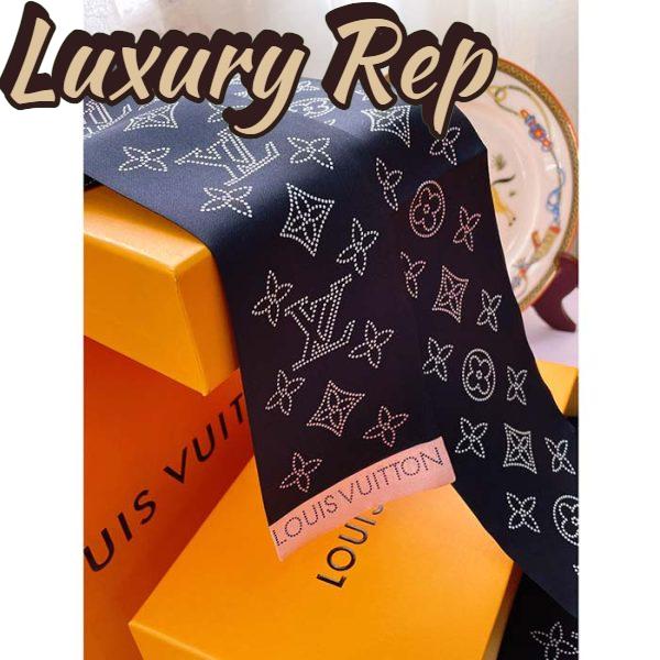 Replica Louis Vuitton Women LV Mahina Flight Mode Classic Bandeau Black Silk Inkjet Monogram 9