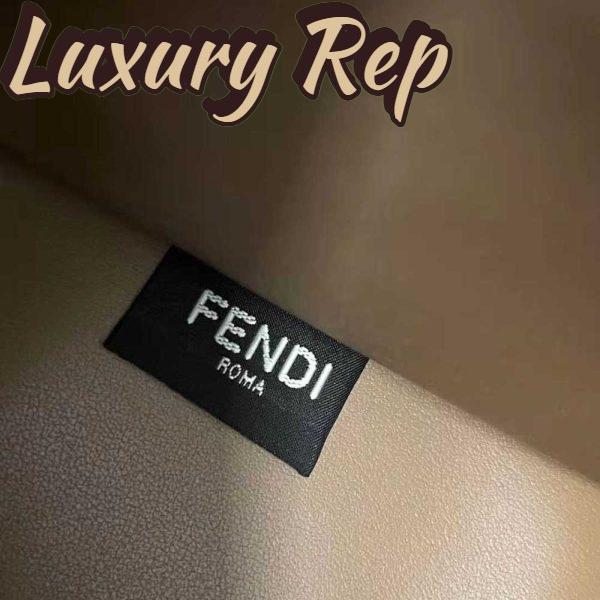 Replica Fendi Women Sunshine Medium FF Fabric Shopper-Brown 10