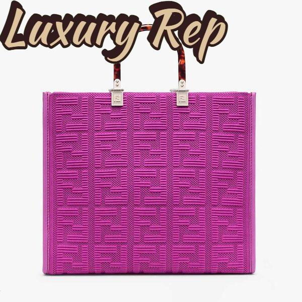 Replica Fendi Women Sunshine Medium FF Fabric Shopper-Purple