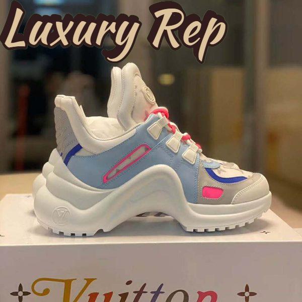 Replica Louis Vuitton LV Women LV Archlight Sneaker in Leather and Technical Fabrics-Blue 2