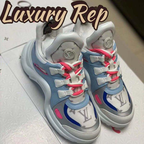 Replica Louis Vuitton LV Women LV Archlight Sneaker in Leather and Technical Fabrics-Blue 4