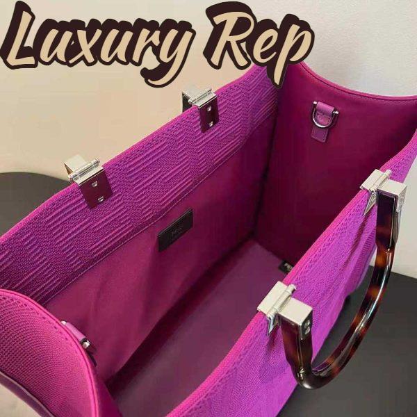 Replica Fendi Women Sunshine Medium FF Fabric Shopper-Purple 8