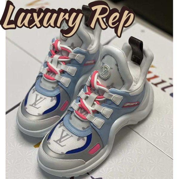 Replica Louis Vuitton LV Women LV Archlight Sneaker in Leather and Technical Fabrics-Blue 6