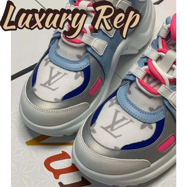 Replica Louis Vuitton LV Women LV Archlight Sneaker in Leather and Technical Fabrics-Blue 9