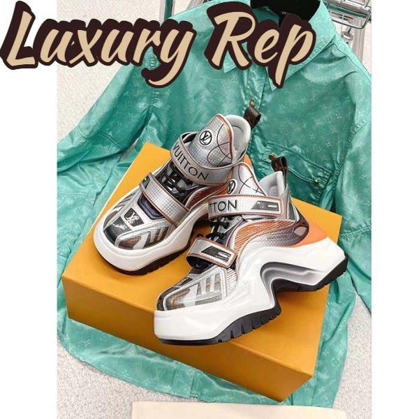 Replica Louis Vuitton Women LV Archlight 2.0 Platform Sneaker Orange Silver 5 Cm Heel 5