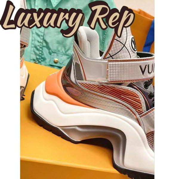 Replica Louis Vuitton Women LV Archlight 2.0 Platform Sneaker Orange Silver 5 Cm Heel 10