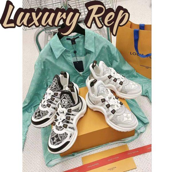 Replica Louis Vuitton Women LV Archlight Sneaker Beige Jacquard Textile Oversized Rubber 6