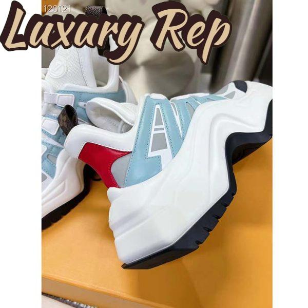 Replica Louis Vuitton Women LV Archlight Sneaker Blue Gray Mix Materials 5 Cm Heel 8