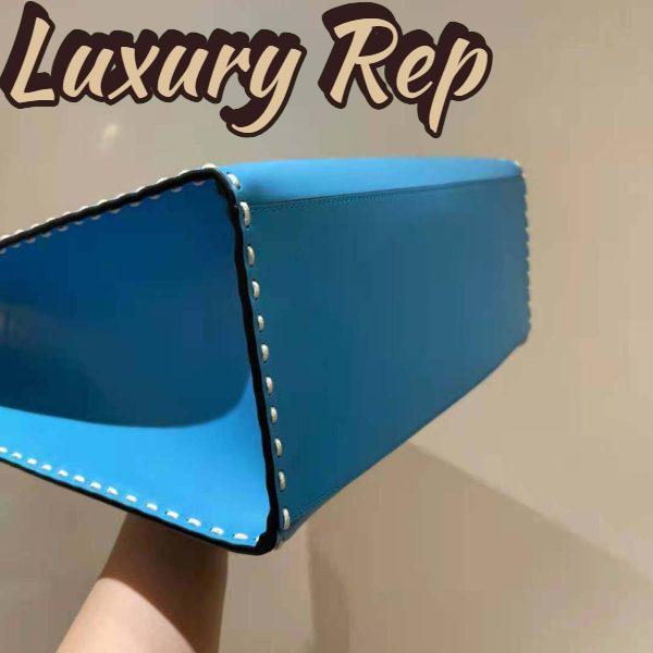Replica Fendi Women Sunshine Medium Leather Shopper-Blue 6