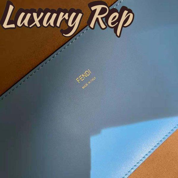 Replica Fendi Women Sunshine Medium Leather Shopper-Blue 10