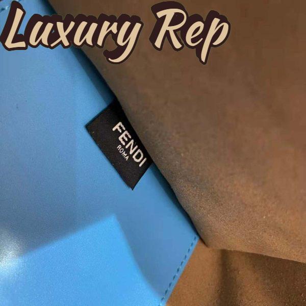 Replica Fendi Women Sunshine Medium Leather Shopper-Blue 11
