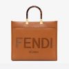 Replica Fendi Women Sunshine Medium Leather Shopper-Maroon 13