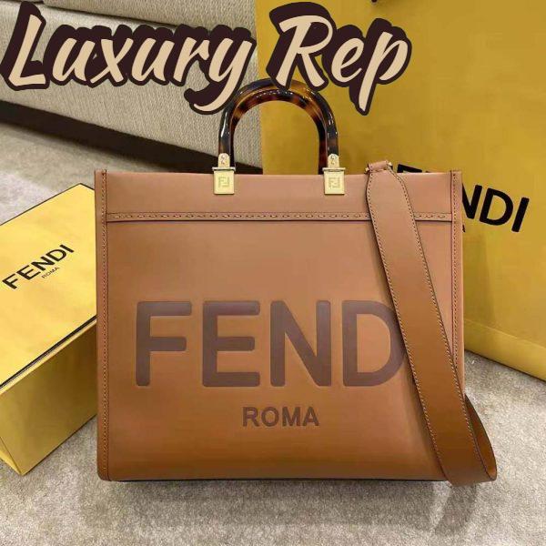 Replica Fendi Women Sunshine Medium Leather Shopper-Brown 3