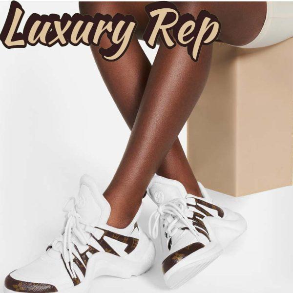 Replica Louis Vuitton Women LV Archlight Sneaker Brown Patent Monogram Canvas Technical Fabrics 8