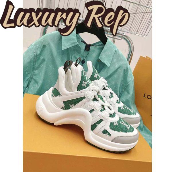 Replica Louis Vuitton Women LV Archlight Sneaker Green Monogram Velvet Oversized Rubber 5 Cm Heel 3