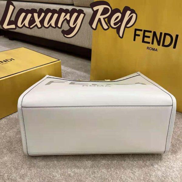 Replica Fendi Women Sunshine Medium Leather Shopper-White 7