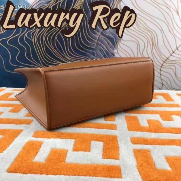 Replica Fendi FF Women Sunshine Medium Light Brown Leather Elaphe Shopper Bag 6