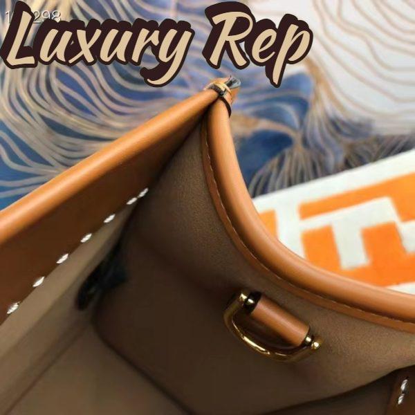 Replica Fendi FF Women Sunshine Medium Light Brown Leather Elaphe Shopper Bag 10