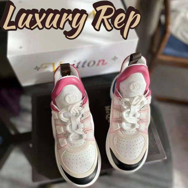 Replica Louis Vuitton Women LV Archlight Sneaker Mix of Materials LV Circle Monogram Canvas 8