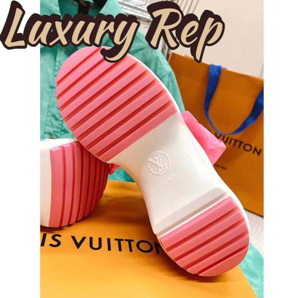 Replica Louis Vuitton Women LV Archlight Sneaker Pink Mix Materials Monogram Ribbon Laces 9