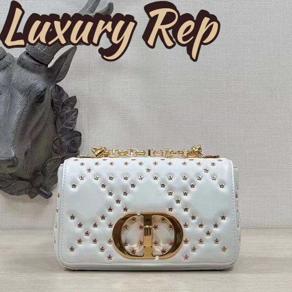 Replica Dior Women Small Dior Caro Bag Latte Lucky Star Cannage Lambskin 3