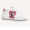 Replica Louis Vuitton Women LV Escale Stellar Sneaker Cotton Canvas Monogram Flowers-Red 14