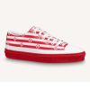 Replica Louis Vuitton Women LV Crafty Time Out Sneaker Printed Calf Leather Red 12