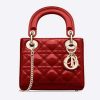 Replica Dior Women Mini Lady Dior Bag Cherry Red Patent Cannage Calfskin