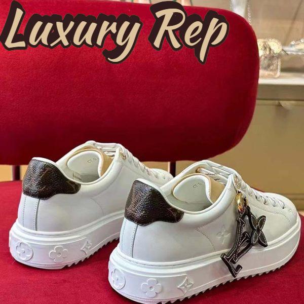 Replica Louis Vuitton Women LV Time Out Sneaker Ecru Beige Mix Materials Monogram Flower 6