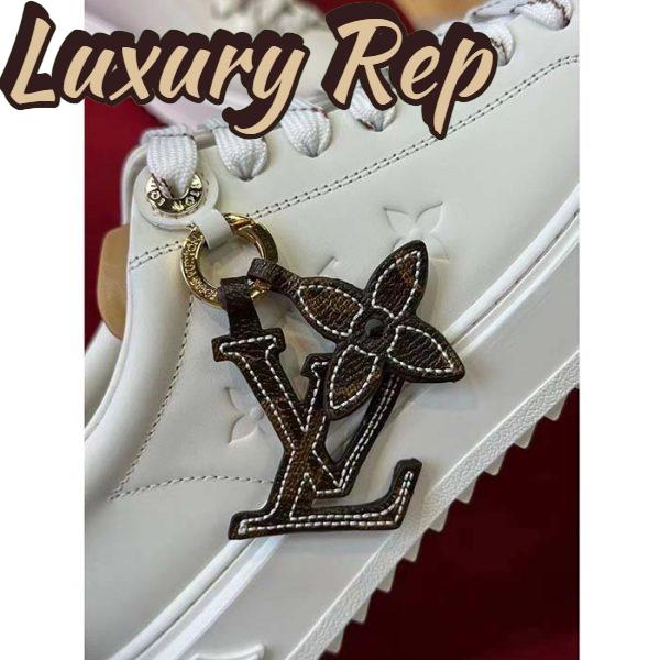Replica Louis Vuitton Women LV Time Out Sneaker Ecru Beige Mix Materials Monogram Flower 10