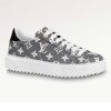 Replica Louis Vuitton Women LV Time Out Sneaker Gray Monogram Denim Flowers