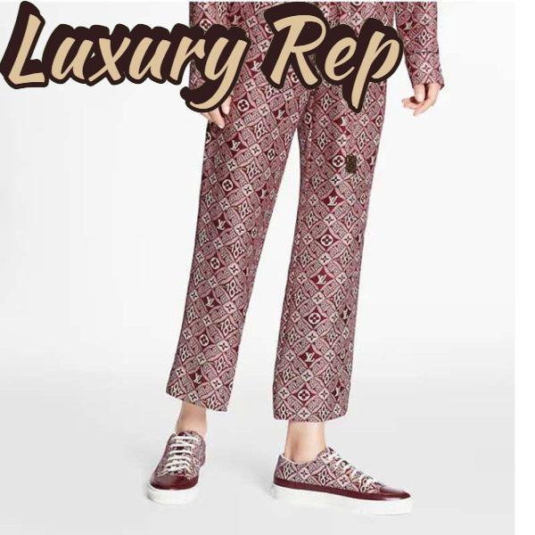 Replica Louis Vuitton Women Since 1854 Stellar Sneaker Jacquard Textile Calf Leather Maroon 14