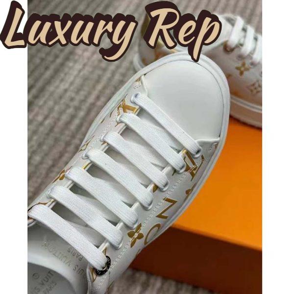 Replica Louis Vuitton LV Unisex Time Out Sneaker Gold Monogram Debossed Calf Leather 8