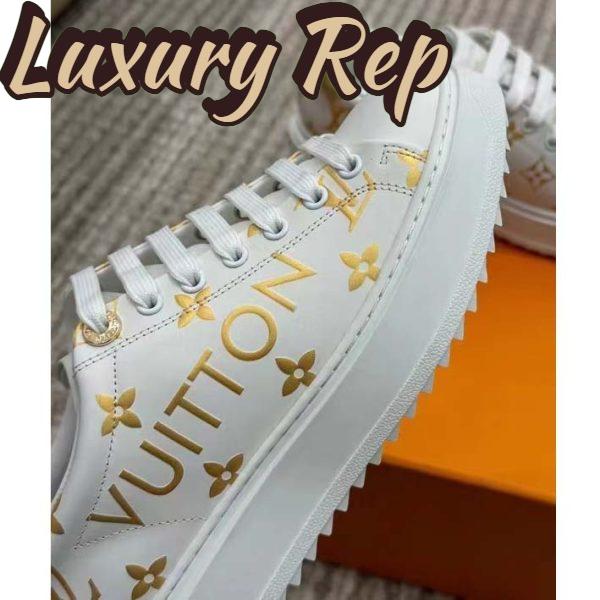 Replica Louis Vuitton LV Unisex Time Out Sneaker Gold Monogram Debossed Calf Leather 9