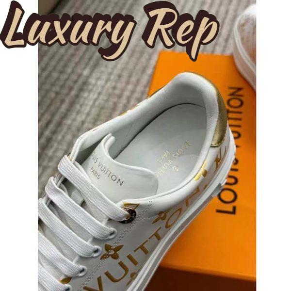 Replica Louis Vuitton LV Unisex Time Out Sneaker Gold Monogram Debossed Calf Leather 12