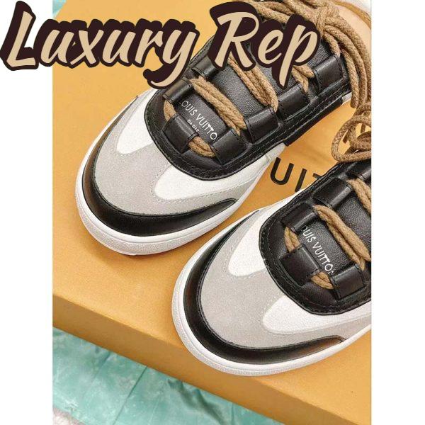 Replica Louis Vuitton Women LV Lous Open-Back Sneaker Light Gray Suede Calf Leather Double Laces 8