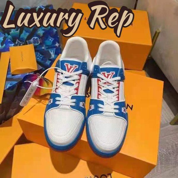 Replica Louis Vuitton LV Unisex LV Trainer Sneaker White Mix of Materials Rubber Outsole 3