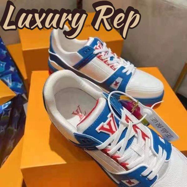 Replica Louis Vuitton LV Unisex LV Trainer Sneaker White Mix of Materials Rubber Outsole 9
