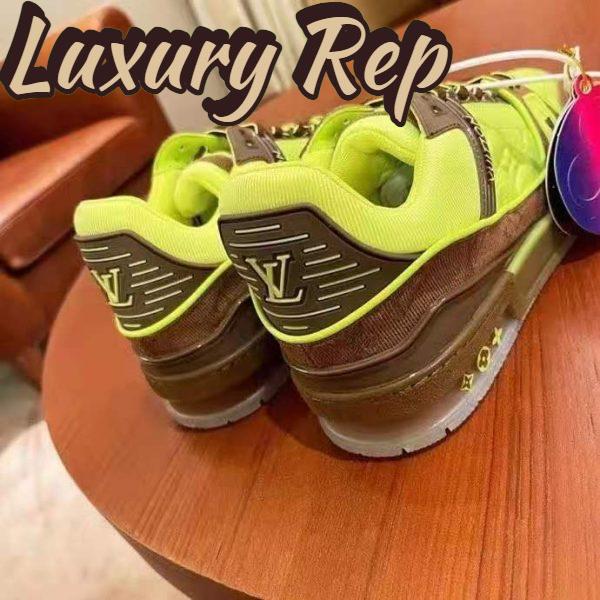 Replica Louis Vuitton LV Unisex LV Trainer Sneaker Yellow Monogram-Embossed Nubuck Calf Leather 5