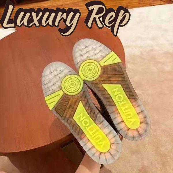 Replica Louis Vuitton LV Unisex LV Trainer Sneaker Yellow Monogram-Embossed Nubuck Calf Leather 7