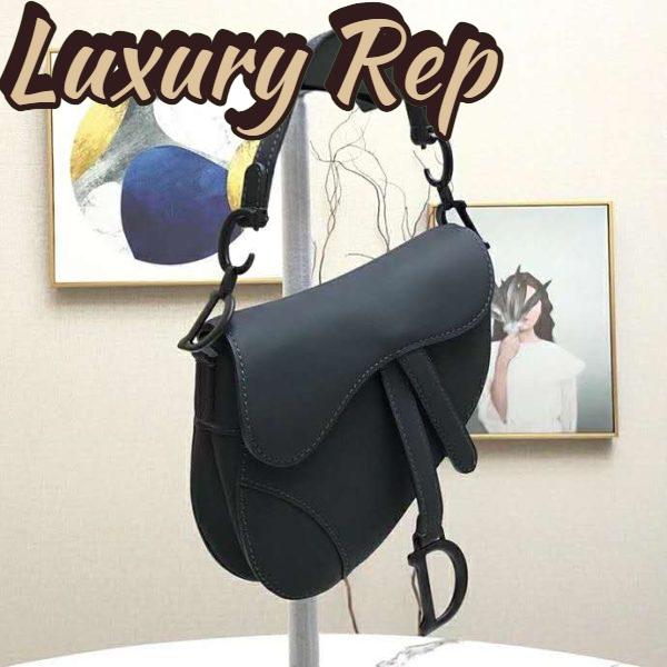 Replica Dior Women Saddle Bag in Matte Black Ultramatte Calfskin 3