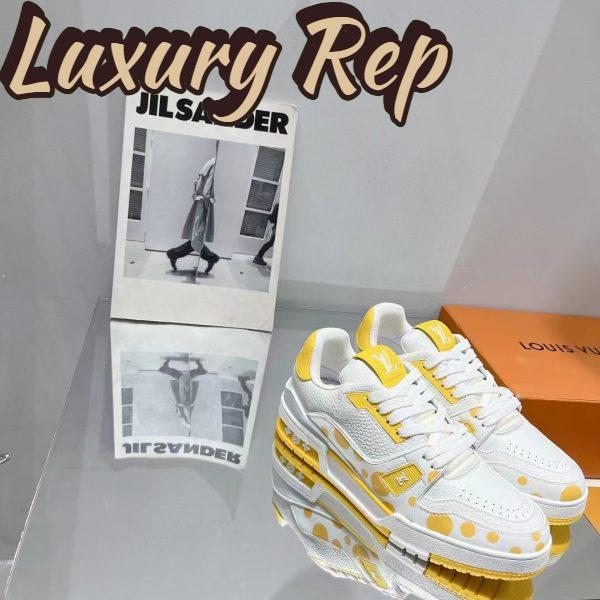 Replica Louis Vuitton LV Unisex LV x YK LV Trainer Sneaker Yellow Calf Leather Rubber 2